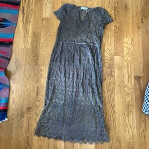 Elegant Lace Gray Dress Jessica McClintock